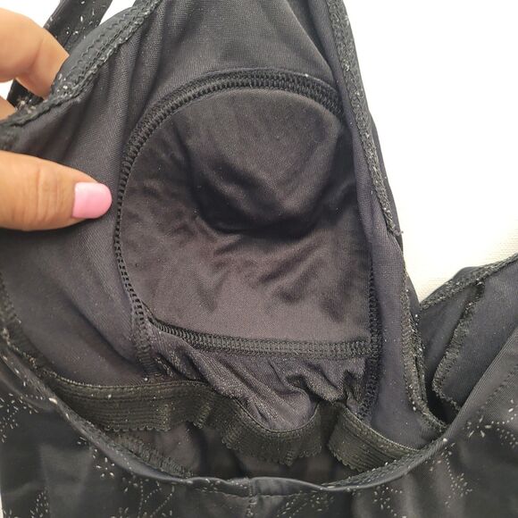 Miraclesuit One Piece Swimsuit Surplice Neck Ruched Bodice in Black/Silver 14 - Picture 5 of 12